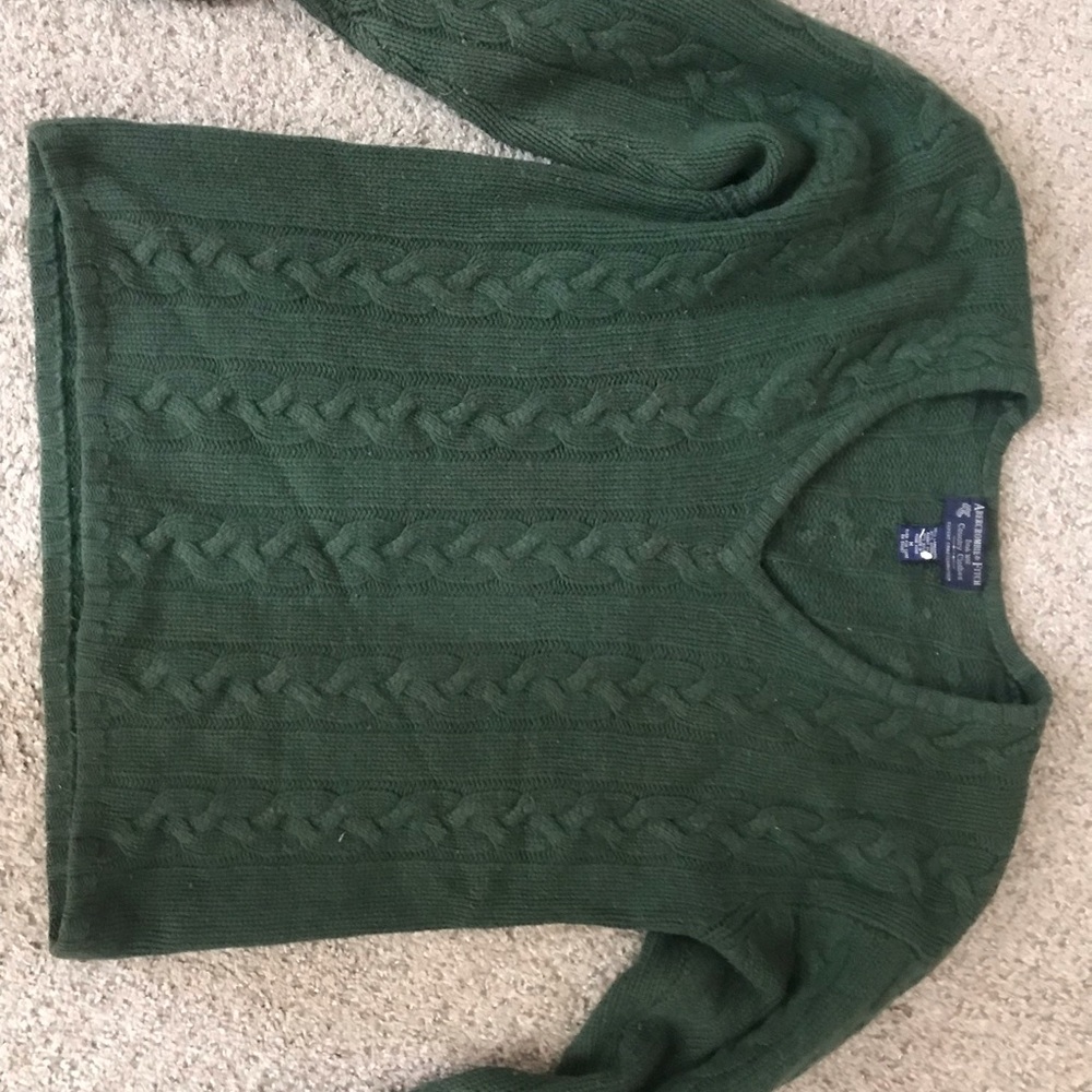 Vintage Dark Green Abercrombie & Fitch Cable Knit Sweater